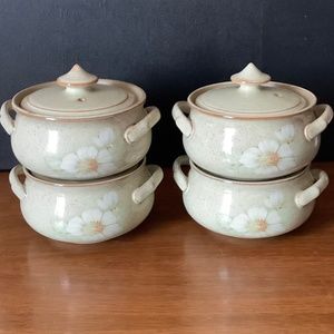 DENBY “DAYBREAK” ~ Set of 4 ~ Vintage Soup or Mini Casserole Bowls